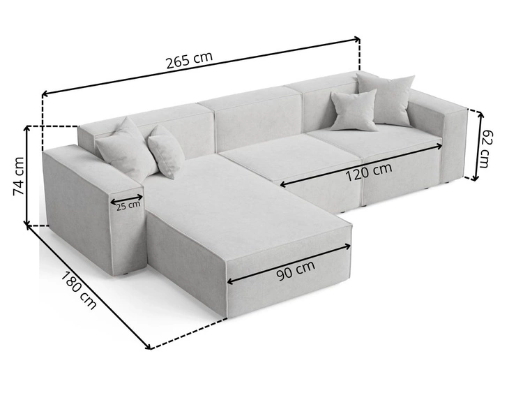 Ecksofa L-Form Rechts Arizona Beige