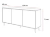 Dreitürige Kommode 154 cm Glamour-Stil auf goldfarbenen Metallbeinen Vivance Kaschmirglanz