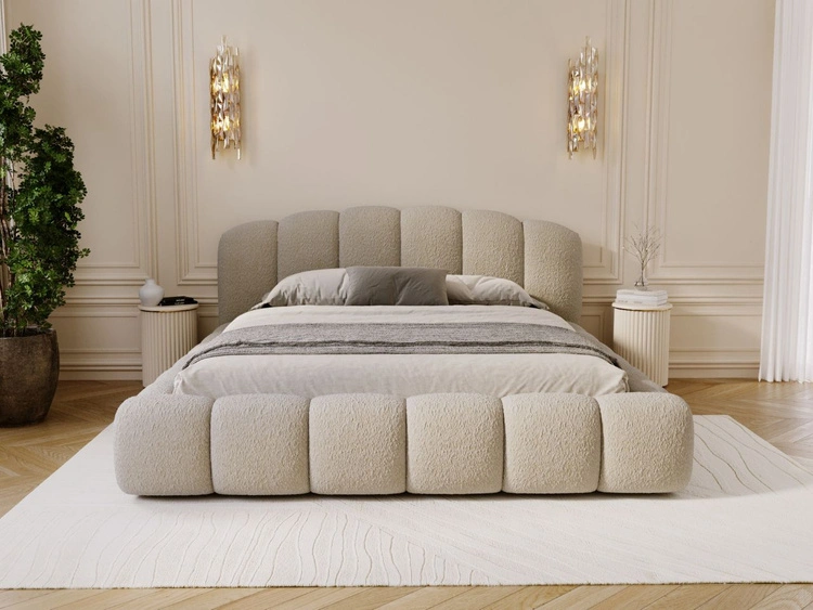 Polsterbett mit Stauraum und Lattenrost 140x200 Cloud Soft Beige