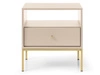 Nachttisch mit Schublade auf Golden Metallbeinen Amor Beige