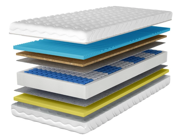 Taschenfederkernmatratze mit Kokosmatte, thermoelastischem und profiliertem Schaum Emero 180x200