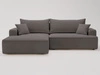 Ecksofa L-Form Links mit Schlaffunktion und Bettkasten California Dunkelgrau