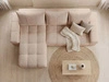 Ecksofa L-Form mit Schlaffunktion und Bettkasten Bresso Beige
