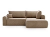 Ecksofa L-Form mit Schlaffunktion und Bettkasten Savana Bis Dunkelbeige