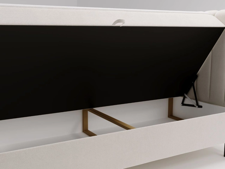 Boxspringbett mit Bettkasten 120x200 Primavera Creme