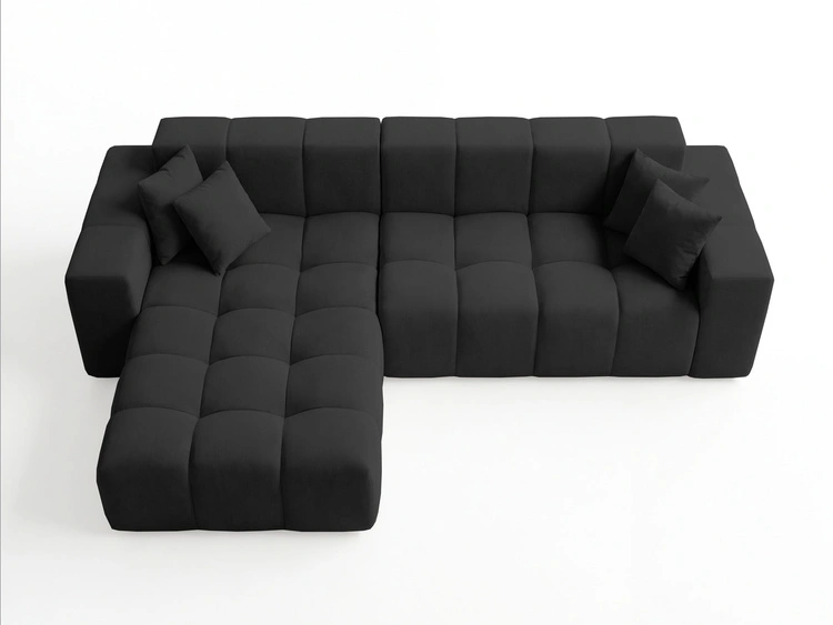 Ecksofa L-Form Links Moderne Ecksofa Loopo Schwarz