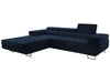 Ecksofa L-Form Links mit Schlaffunktion und Bettkasten Solam Dunkelblau