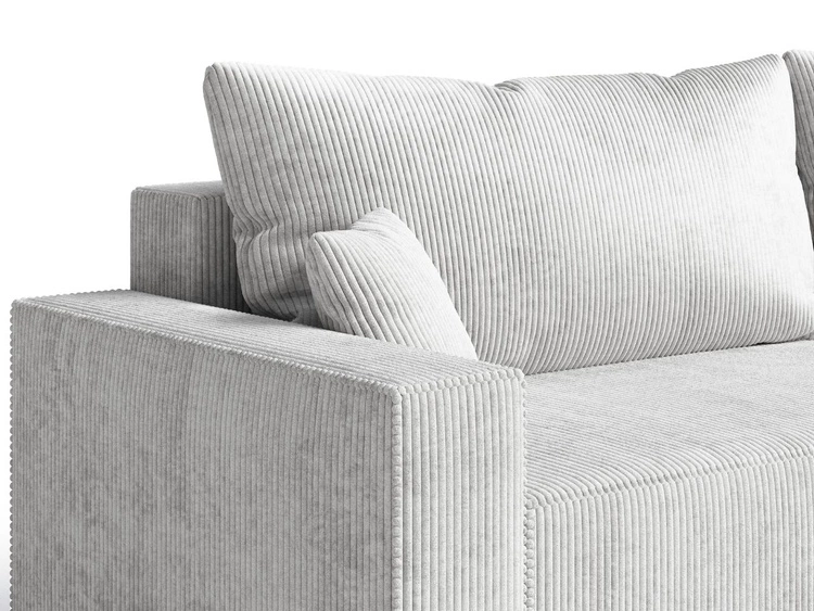 Ecksofa L-Form mit Schlaffunktion und Bettkasten Nivo Grau