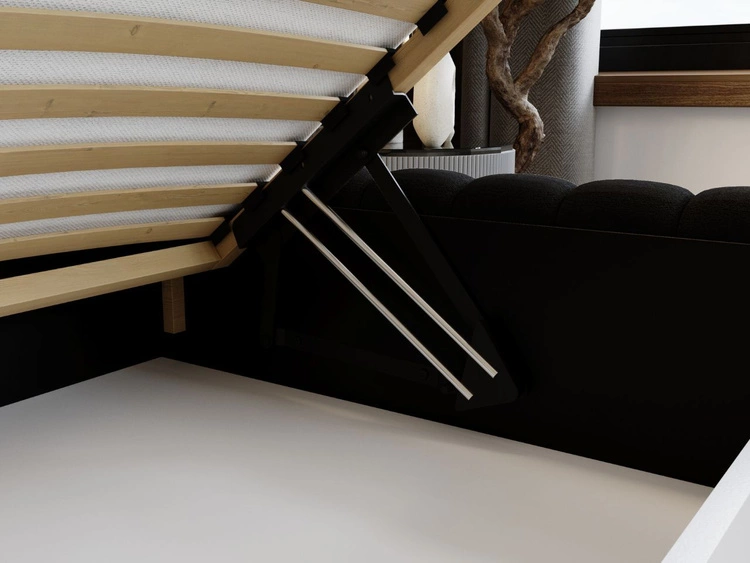 Polsterbett mit Bettkasten und Lattenrost 180x200 Bliss Schwarz
