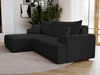 Ecksofa L-Form Links mit Schlaffunktion und Bettkasten California Schwarz
