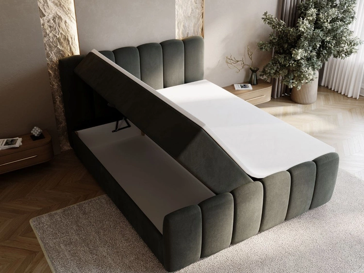 Boxspringbett mit Bettkasten 180x200 Cloud Dunkelgrau