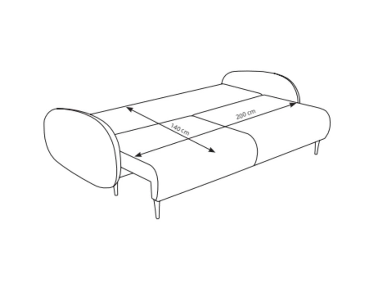 Schlafsofa mit Bettfunktion und Bettkasten Alta Grau