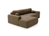 Ecksofa L-Form mit Schlaffunktion und Bettkasten Savana Links Bouclé-Stoff Braun