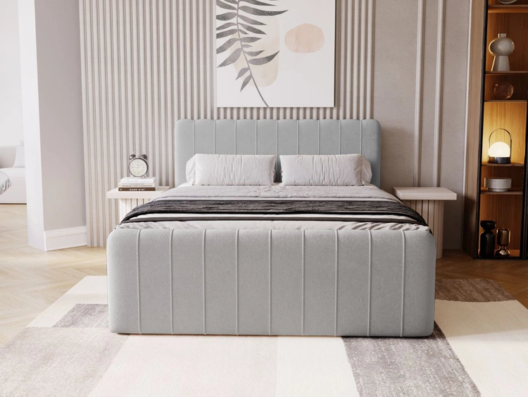 Boxspringbett mit Bettkasten 160x200 Osteno Grau