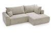 Ecksofa L-Form mit Schlaffunktion und Bettkasten Savana Bis Hellbeige