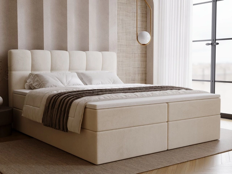 Boxspringbett mit Bettkasten 160x200 Maison Beige