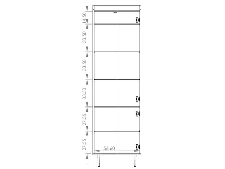 Vitrinenschrank 60 cm Vasa Braun