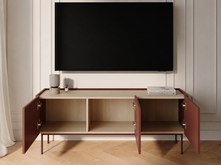 TV-Lowboard mit Türen Drevo Rot