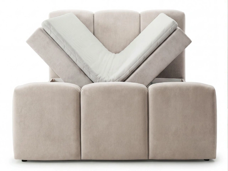 Boxspringbett mit Bettkasten 120x200 Campi Beige
