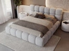 Polsterbett mit Bettkasten und Lattenrost 140x200 Modo aus Bouclé-Stoff Grau