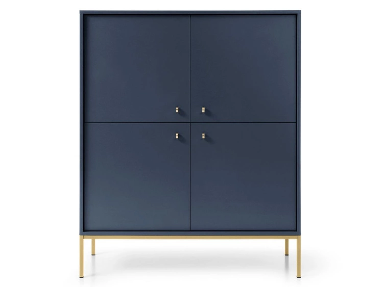 Türkommode mit Golden Metallbeinen Amor Marineblau