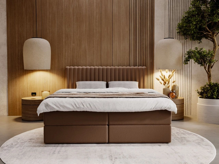 Boxspringbett mit Bettkasten 160x200 Marbella Braun