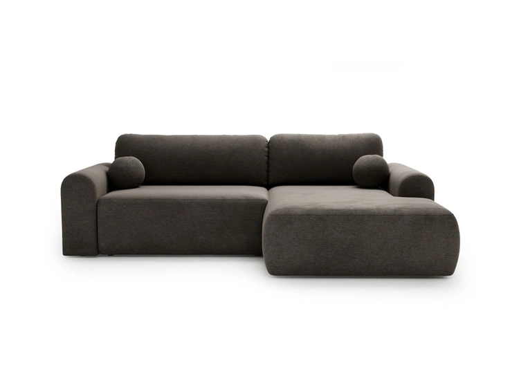 Ecksofa L-Form mit Schlaffunktion und Bettkasten Savana Rechts Grau