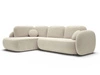 Ecksofa mit Schlaffunktion und Bettkasten Links Carino Beige