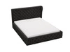 Polsterbett mit Bettkasten und Lattenrost 140x200 Kingston Schwarz
