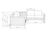 Ecksofa L-Form Links mit Schlaffunktion und Bettkasten Limon Blau