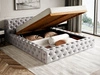 Polsterbett mit Bettkasten und Lattenrost 140x200 Palini Hellgrau