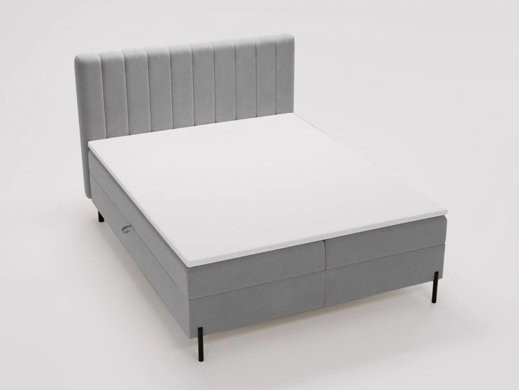Boxspringbett mit Bettkasten 120x200 Primavera Hellgrau