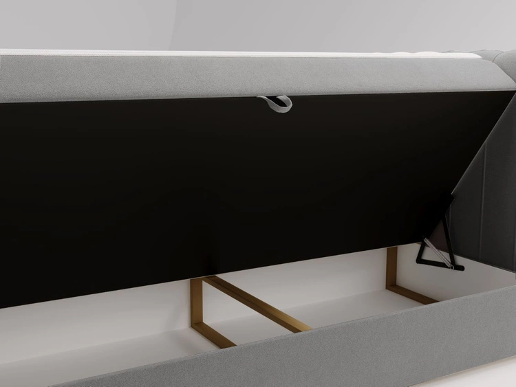 Boxspringbett mit Bettkasten 160x200 Osteno Grau
