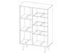 Vitrinenschrank mit Glas Nemi Schwarzer Graphit Braun