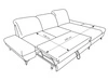 Ecksofa L-Form Rechts mit Schlaffunktion und Bettkasten Hannover Creme
