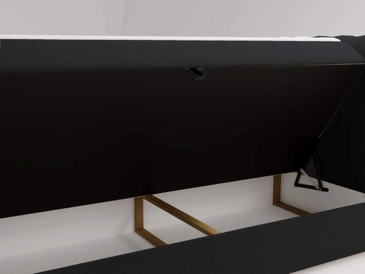 Boxspringbett mit Bettkasten 180x200 Osteno Schwarz