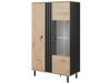 Vitrinenschrank Malone Artisan Eiche, Schwarz