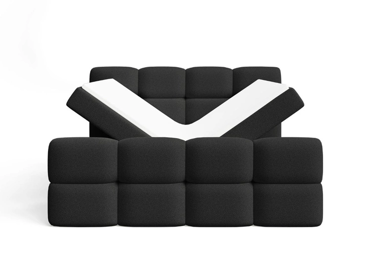 Boxspringbett mit Bettkasten 120x200 Rivon Schwarz