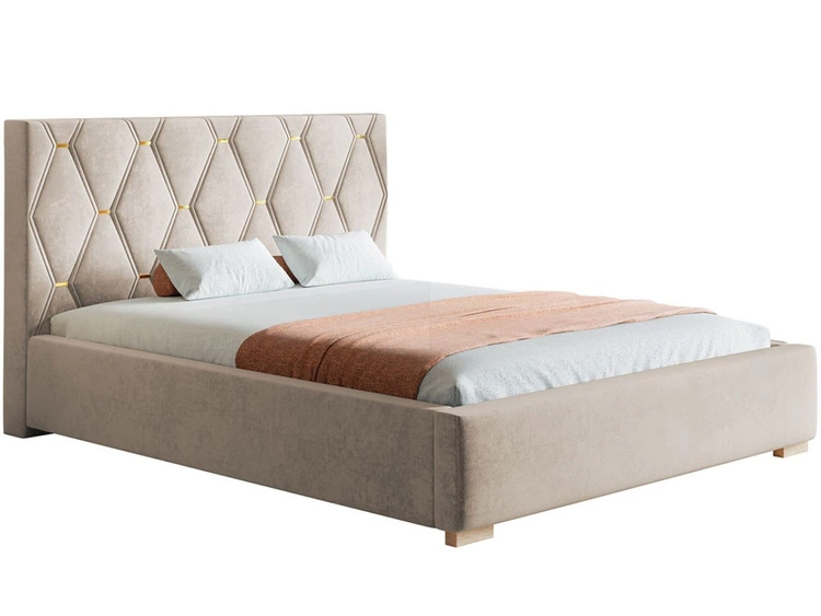 Polsterbett mit Bettkasten und Lattenrost 160x200 Tasso Beige