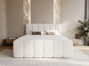 Boxspringbett mit Bettkasten 160x200 Bouclé-Stoff Cloud Beige