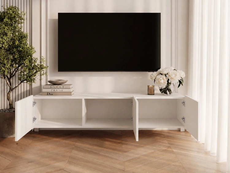 TV-Lowboard mit Türen 150 cm Kioto Weiß matt