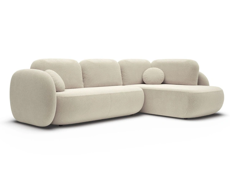 Ecksofa mit Schlaffunktion und Bettkasten Rechts Carino Beige
