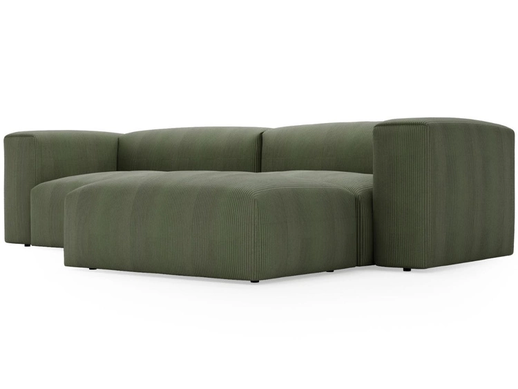 Ecksofa L-Form Rechts Moderne Cord Ecksofa Landi Grün