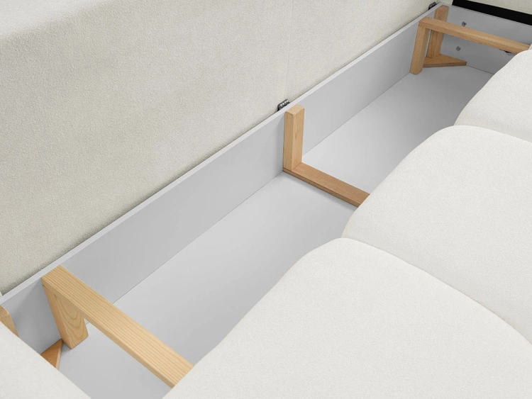 Schlafsofa mit Bettfunktion und Bettkasten Bene Creme