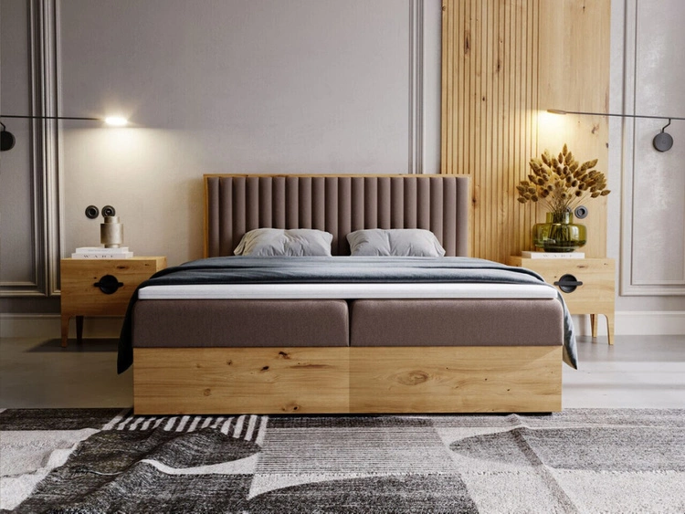 Boxspringbett mit Bettkasten 140x200 Forest Braun