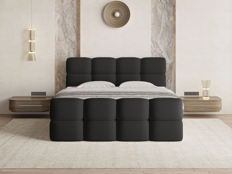 Boxspringbett mit Bettkasten 160x200 Rivon Schwarz