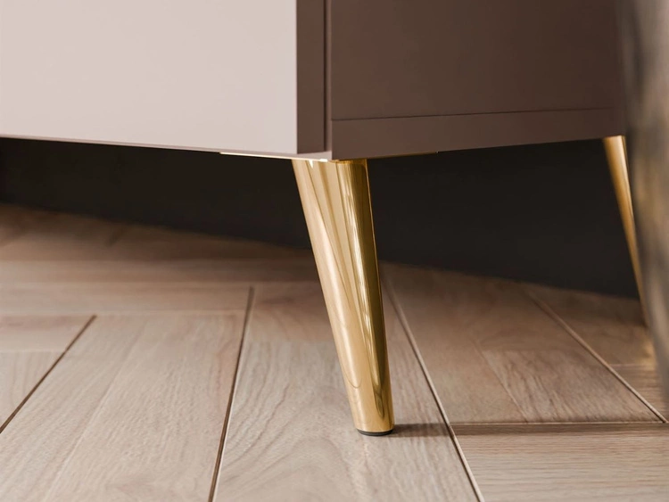 TV-Lowboard mit Türen auf Goldenen Metallbeinen 100 cm Noaé Kaschmir