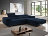 Ecksofa L-Form Rechts mit Schlaffunktion und Bettkasten Solam Dunkelblau