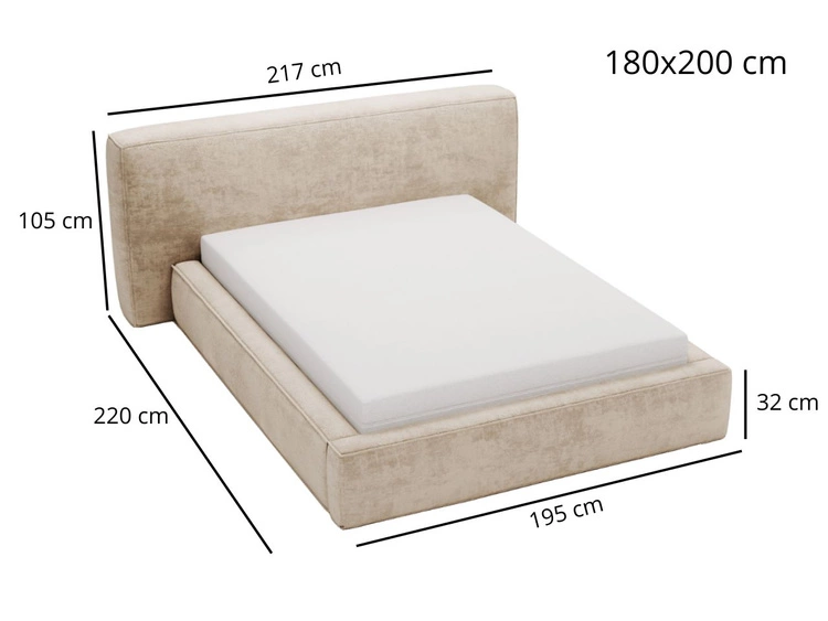 Polsterbett mit Bettkasten und Lattenrost 180x200 Monza Braun