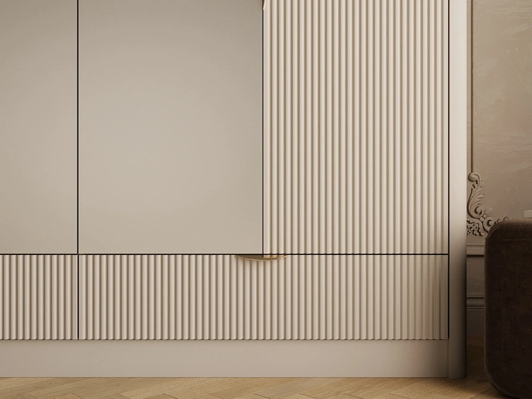 Kleiderschrank mit Spiegel Latina Beige